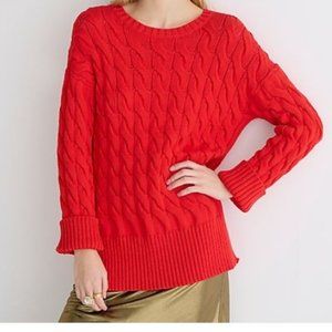 NWT J.Crew cable knit sweater, XS/S red!